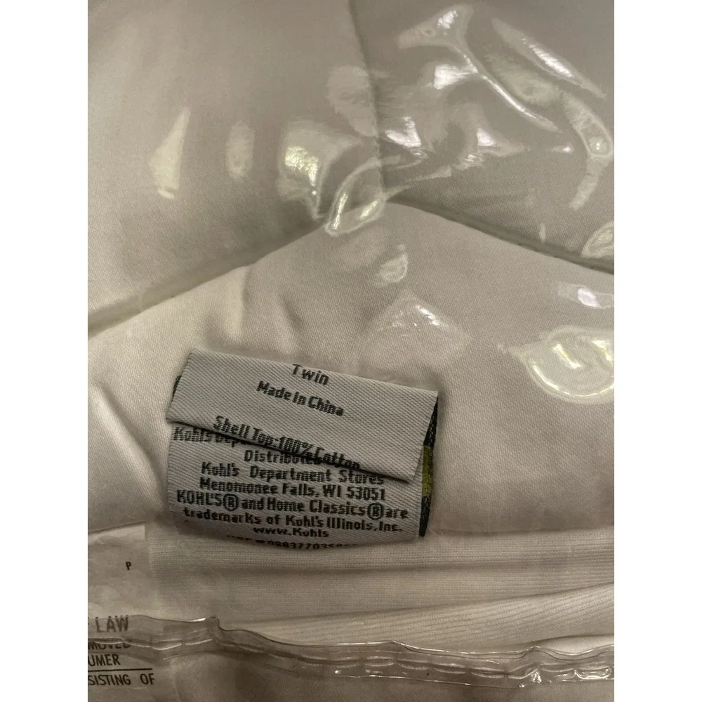 Home Classics Pima Cotton 300 Thread Count Twin Mattress Pad New